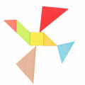 En bois Tangram 7 pièces puzzle coloré Carré IQ Jeu Casse-tête Jouets éducatifs intelligents pour les enfants